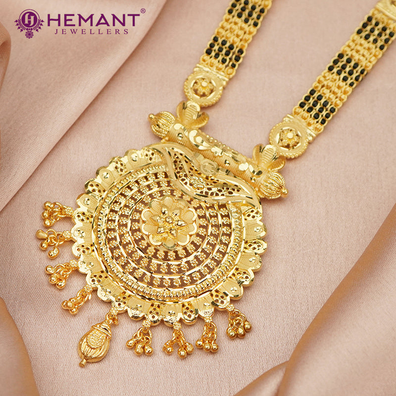Forming Gold 36" Mangalsutra with Floral Pendant 4764