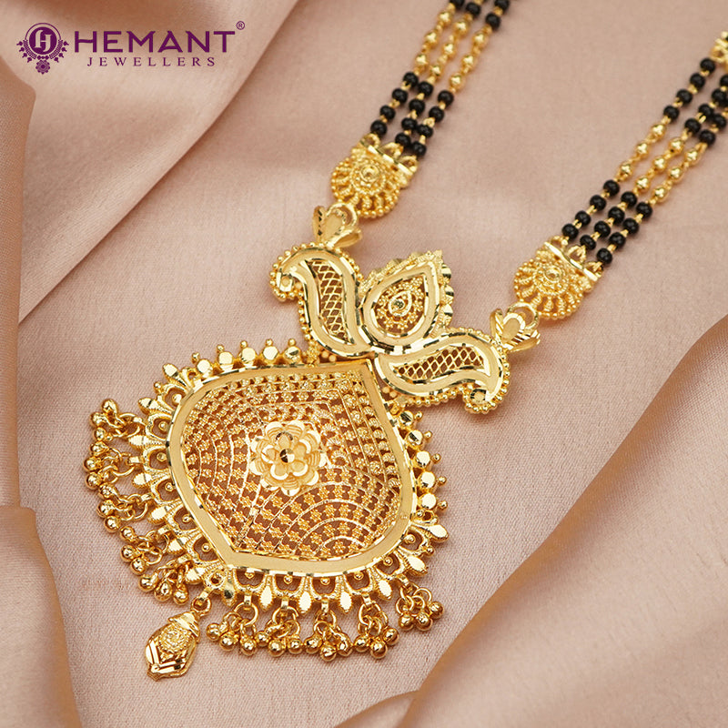 Forming Gold 36" Mangalsutra with Floral and Peacock Pendant 4765