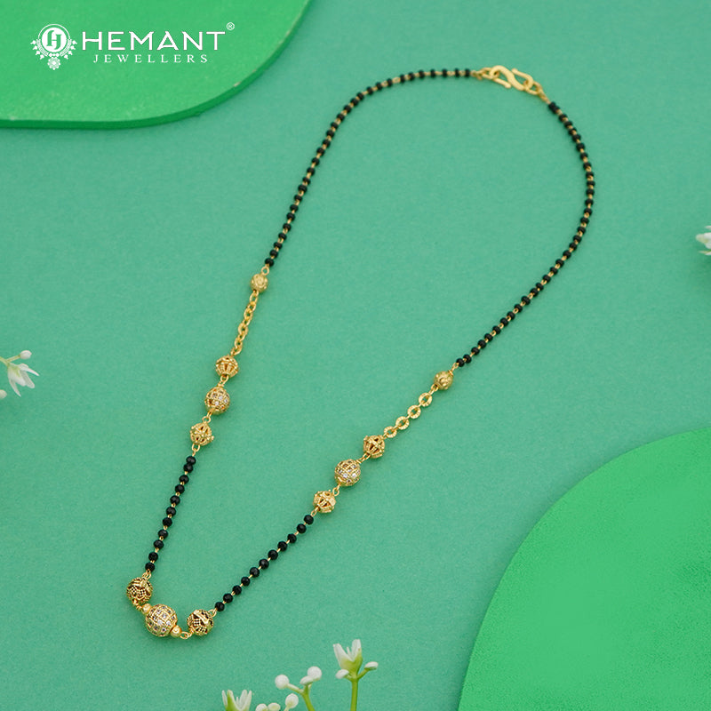 18-Inch Designer Mangalsutra with Golden Bead Accents - 4773