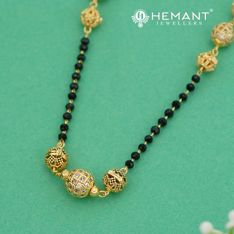 18-Inch Designer Mangalsutra with Golden Bead Accents - 4773