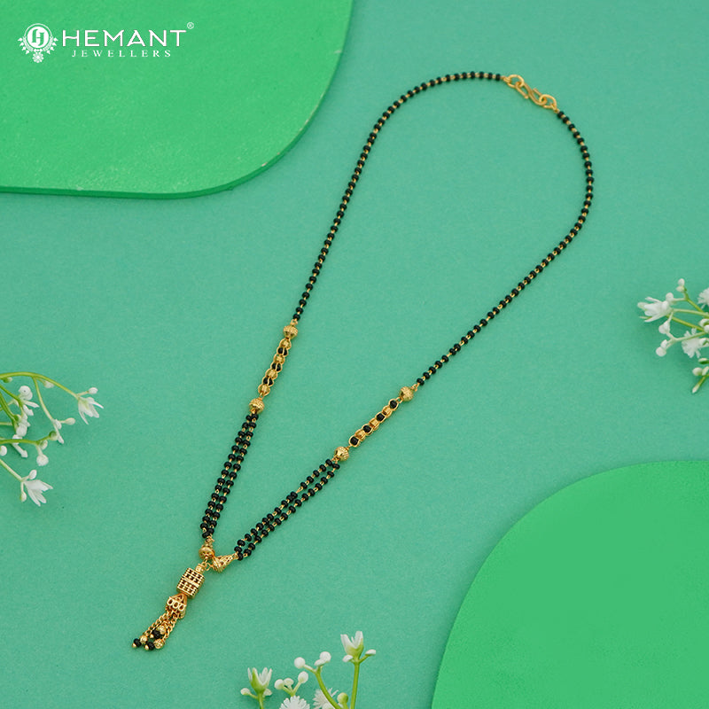 Traditional Double Line Mangalsutra with Geometric Pendant – 4781