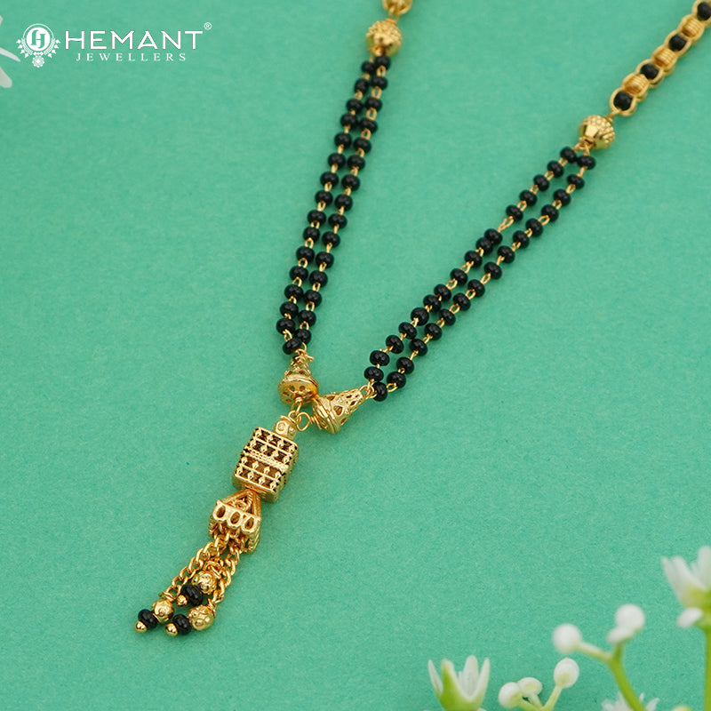 Traditional Double Line Mangalsutra with Geometric Pendant – 4781