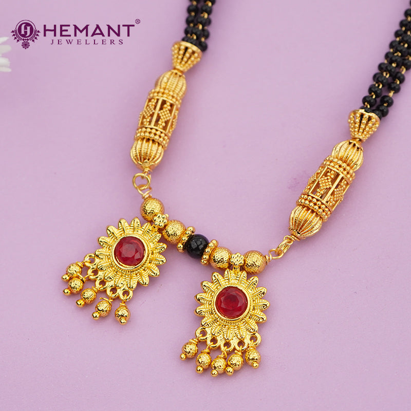 Maharashtrian Classic Black Beads 36" Mangalsutra wih Surya Vati 4802