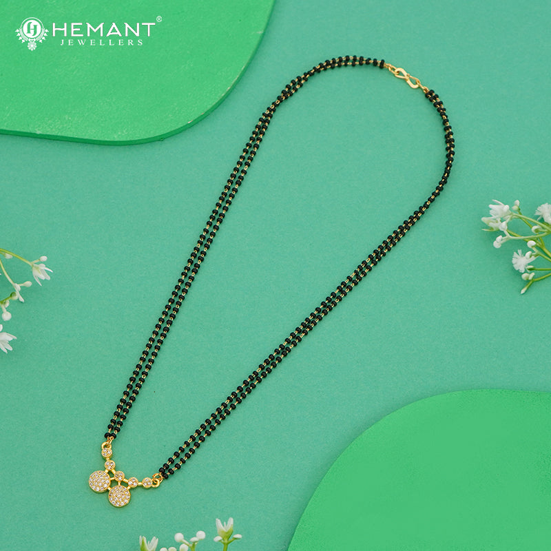 Elegant Double-Line CZ Disc 18" Mangalsutra - 4899