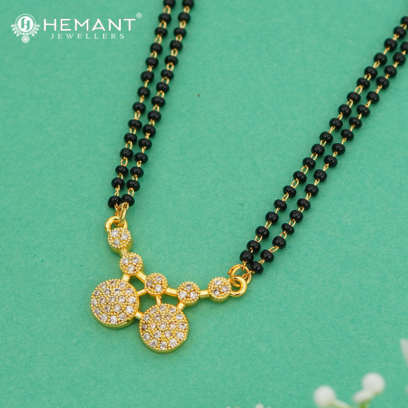 Elegant Double-Line CZ Disc 18" Mangalsutra - 4899
