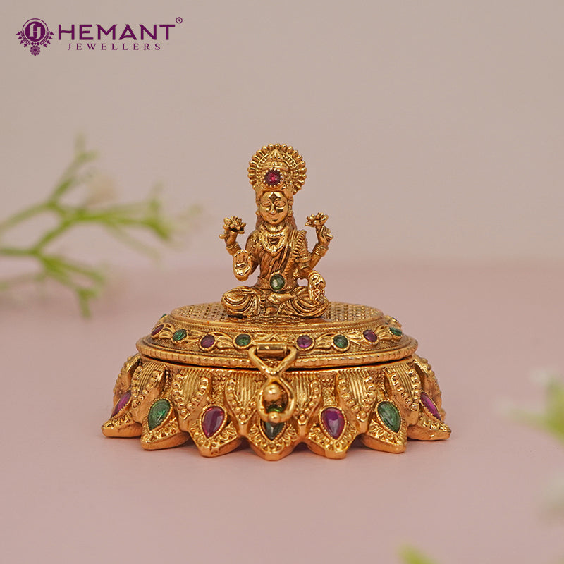 Antique Finish Decorative Kumkum / Sindoor Box - 5363