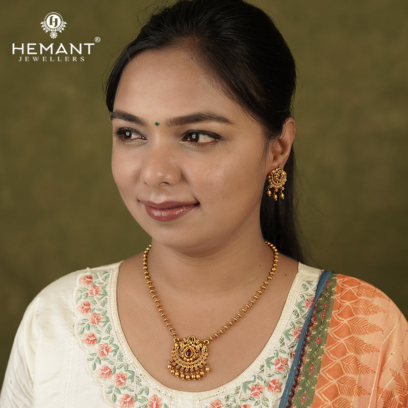 Antique Necklace Set with Earrings - 5441