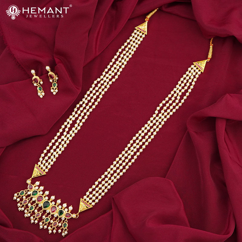 Traditional Maharashtrian Rani Haar Moti Puneri 7 Stone