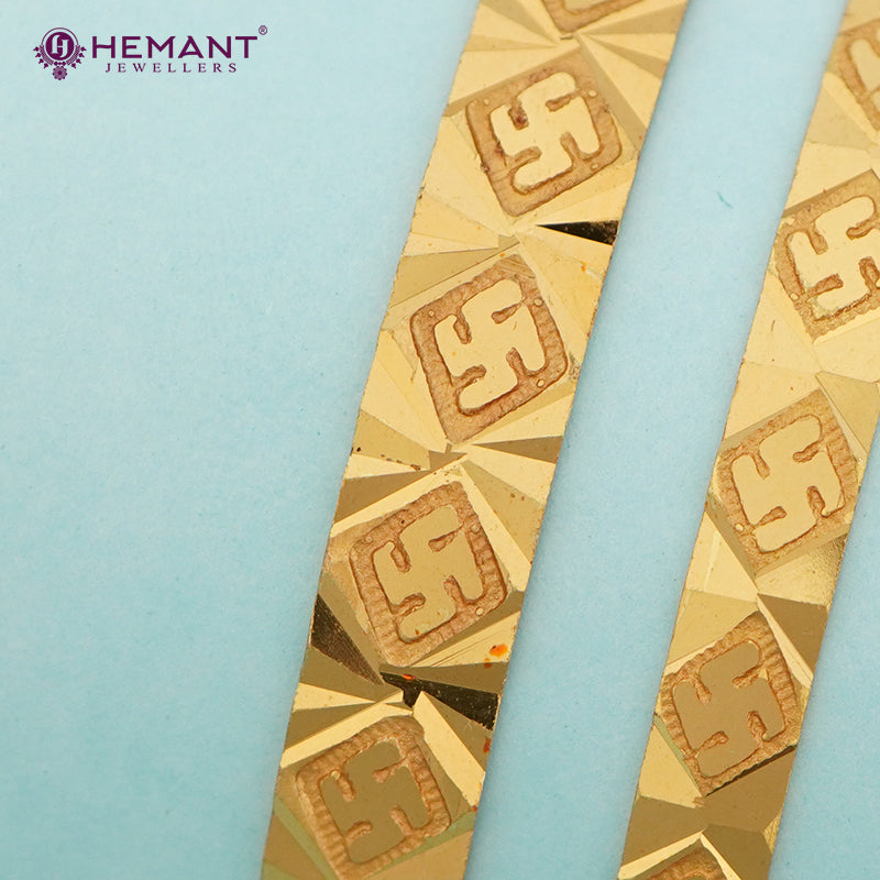 Forming Gold Bilwar Patli (6pc.) Bangle Set with amazing Swastik Pattern 630-959