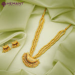 Chex Mani 3 Line Mala with Boat Shaped pendant (with earring)