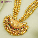 Chex Mani 3 Line Mala with Boat Shaped pendant (with earring)