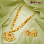 Chex Mani 3 Line Mala with Saj Laxmi pendant (with earring)