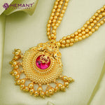 Chex Mani 3 Line Mala with Saj Laxmi pendant (with earring)