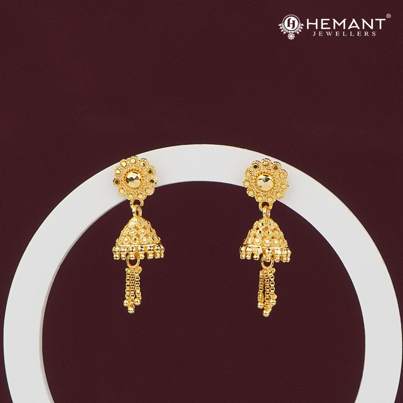 Elegant Golden Jhumka Earrings