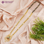 Forming Gold 32" Mangalsutra with Peacock Pendant with a tint of Meena Work (A)