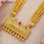 Kolhapuri Jondhale Pot KirthiMukh Pendant Thushi Long | जोंधळे पोत ठुसी (with earrings)