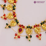 Micro Gold Plated Kolhapuri Saaj Vertical Color 11 Pan (with earrings)
