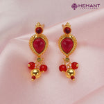 Micro Gold Plated Kolhapuri Saaj Vertical Color 11 Pan (with earrings)