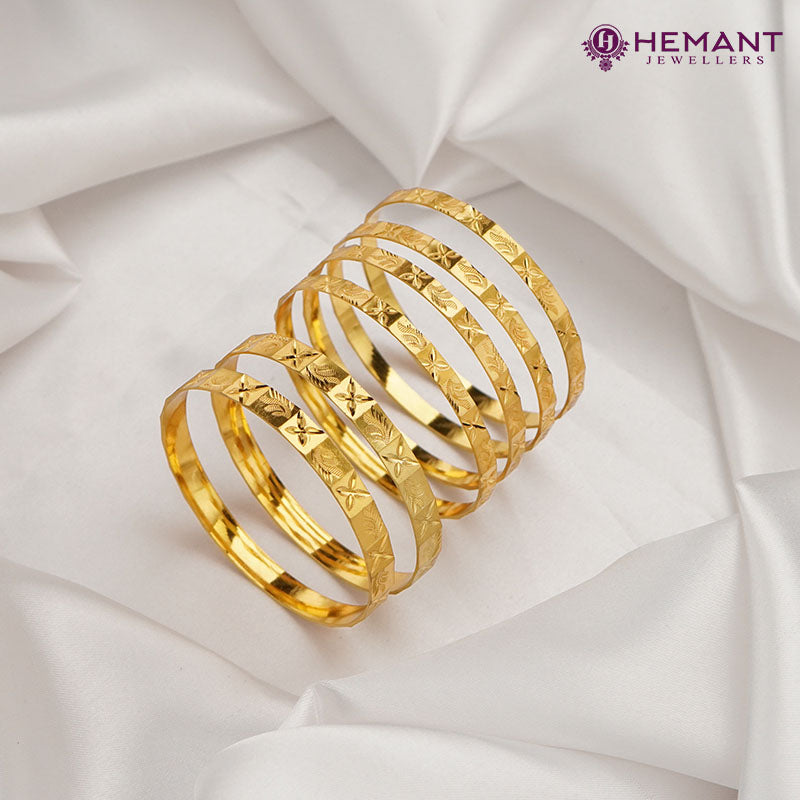 Traditional Forming Bangles (Set of Patli and Bilwar) with beautiful Star and Leaf pattern | पाटली आणि बिलवार