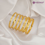 Traditional Forming Gold Patli and Bilwar Bangle Set with Pankha and Swastik Design - Perfect for Everyday Wear (पाटली आणि बिलवार बँगल्स सेट)