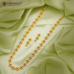 Traditional Maharashtrian Kolhapuri Bakuli Har I Line Stone (with earrings)