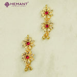 Traditional Maharashtrian Kolhapuri Bakuli Har I Line Stone (with earrings)