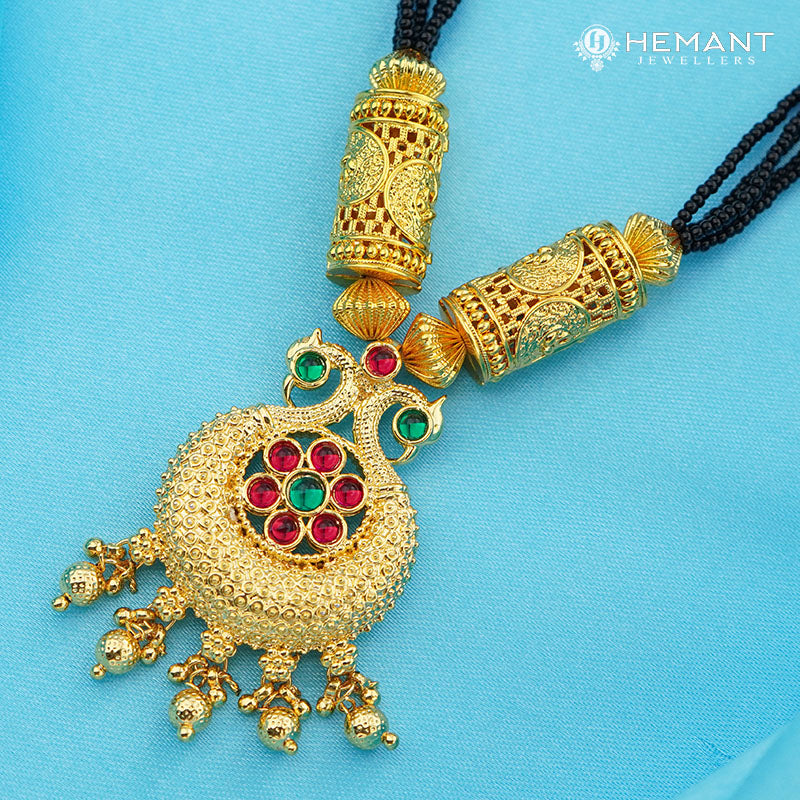 Traditional Maharashtrian Kolhapuri Mangalsutra Jali Pipe Peacock