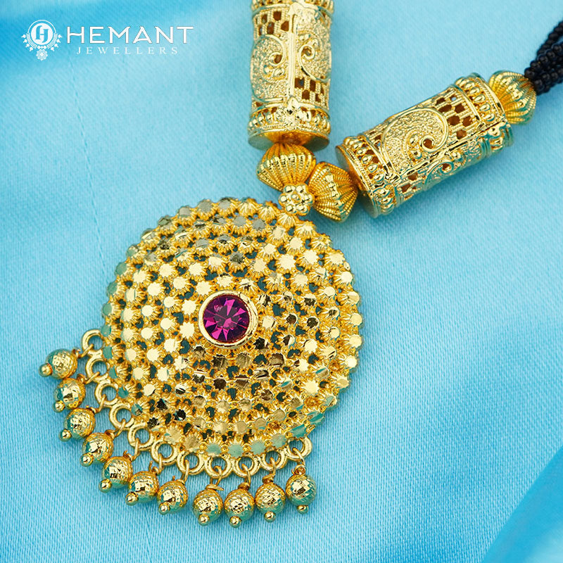 Traditional Maharashtrian Kolhapuri Mangalsutra Jali Pipe Saj III Veni