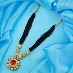 Traditional Maharashtrian Kolhapuri Mangalsutra Topra Mani Saj 14 MM