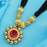 Traditional Maharashtrian Kolhapuri Mangalsutra Topra Mani Saj 14 MM