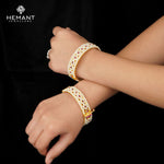 Traditional Maharashtrian Kolhapuri Micro Gold Plated Double Damini Moti Bangles