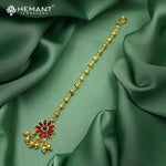 Traditional Maharashtrian Kolhapuri Micro Gold Plated Flower Markish (Maang Tikka)