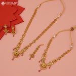 Antique Bridal Combo Necklace Set with Earrings and Maang Tikka - 5404