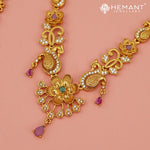 Antique Bridal Combo Necklace Set with Earrings and Maang Tikka - 5404