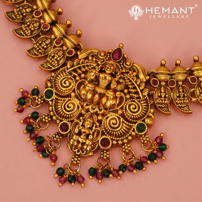 Antique Combo Necklace Set with Earrings - 5471