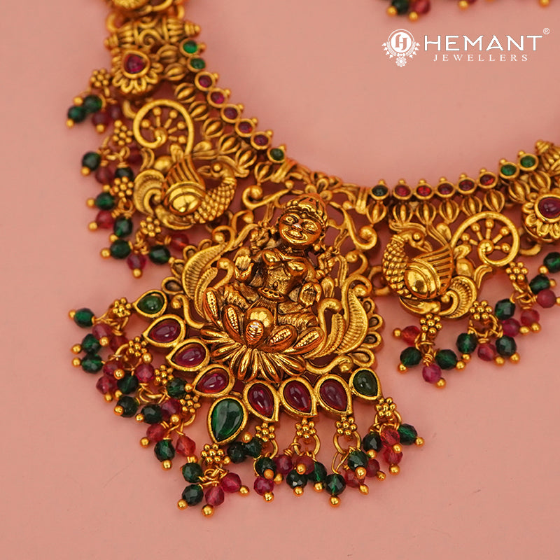 Antique Combo Necklace Set with Earrings - 5473