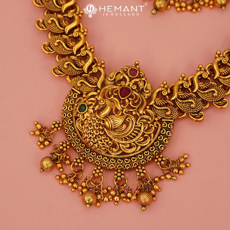 Antique Combo Necklace Set with Earrings - 5466