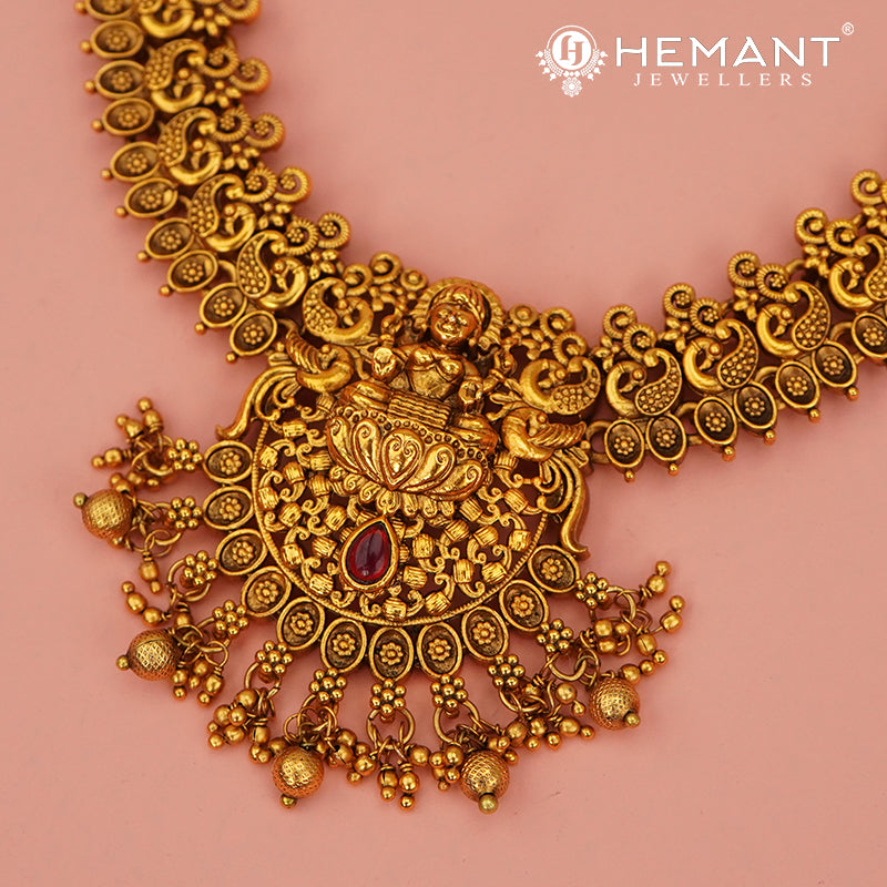 Antique Combo Necklace Set with Earrings - 5469