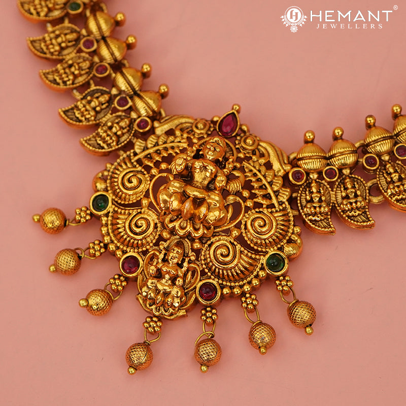 Antique Combo Necklace Set with Earrings - 5459