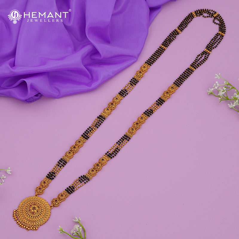 Antique Long Mangalsutra #red
