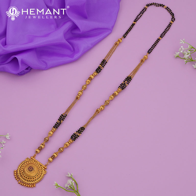 Antique Long Mangalsutra #red