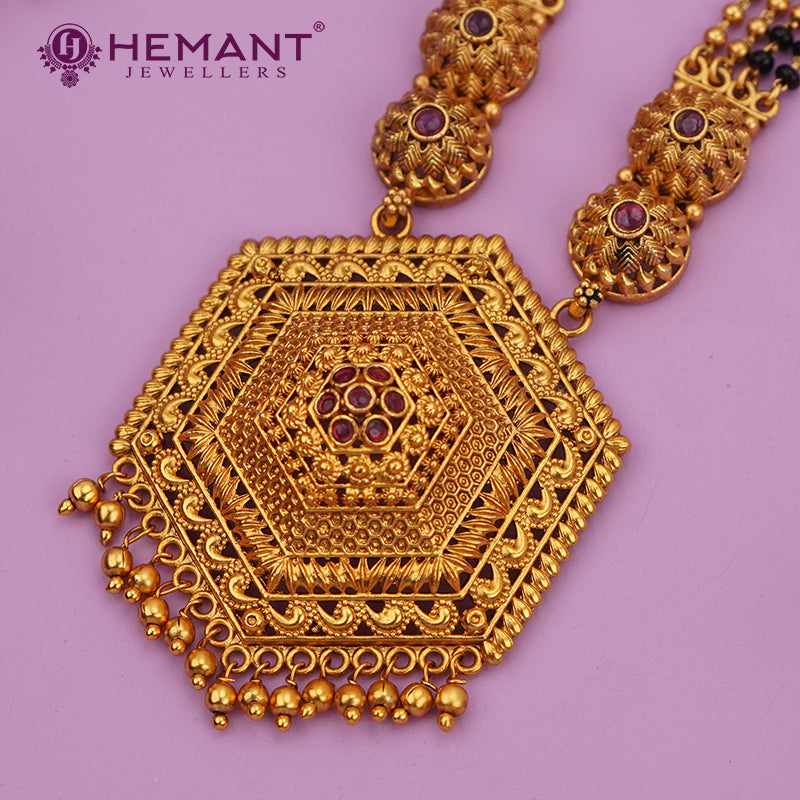 Antique Long Mangalsutra - 4956