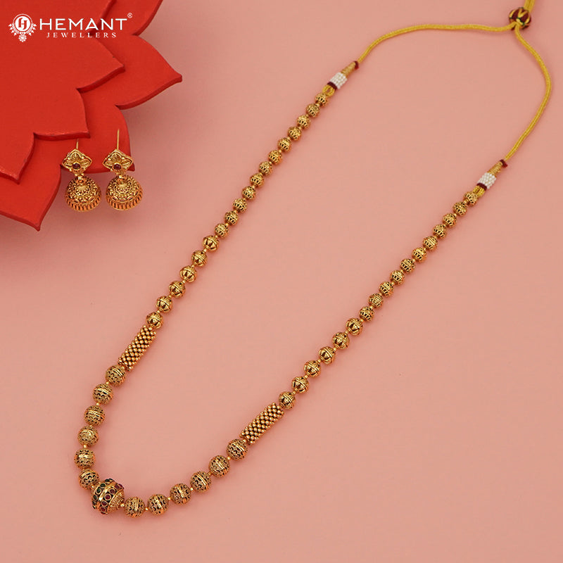 Antique Long Necklace Set with Earrings - 3970-76 