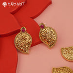 Antique Long Necklace Set with Earrings - 3994-4640 