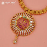 Antique Long Necklace Set with Earrings - 3995