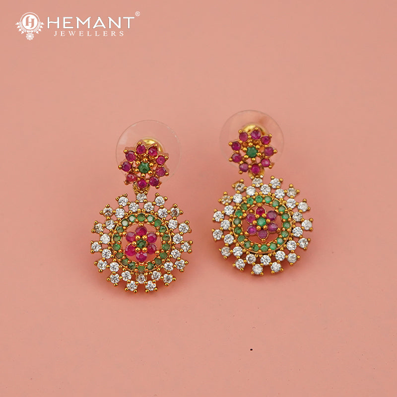 Antique Long Necklace Set with Earrings - 3957