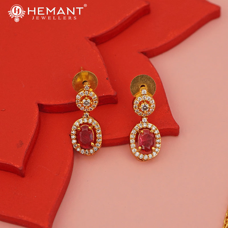 Antique Necklace Set with Earrings - 3934-49 