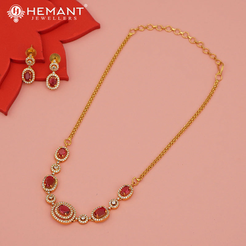 Antique Necklace Set with Earrings - 3934-49 