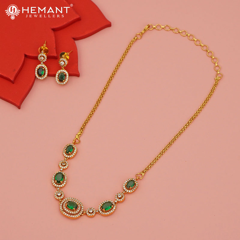 Antique Necklace Set with Earrings - 3934-49 