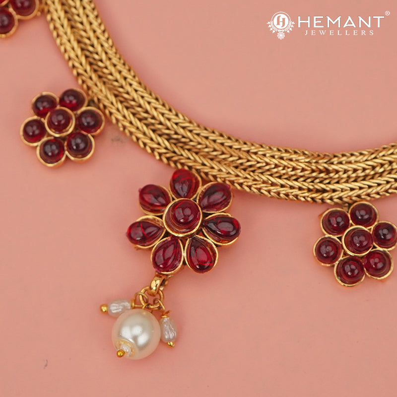 Antique Necklace Set with Earrings - 3951-4642 